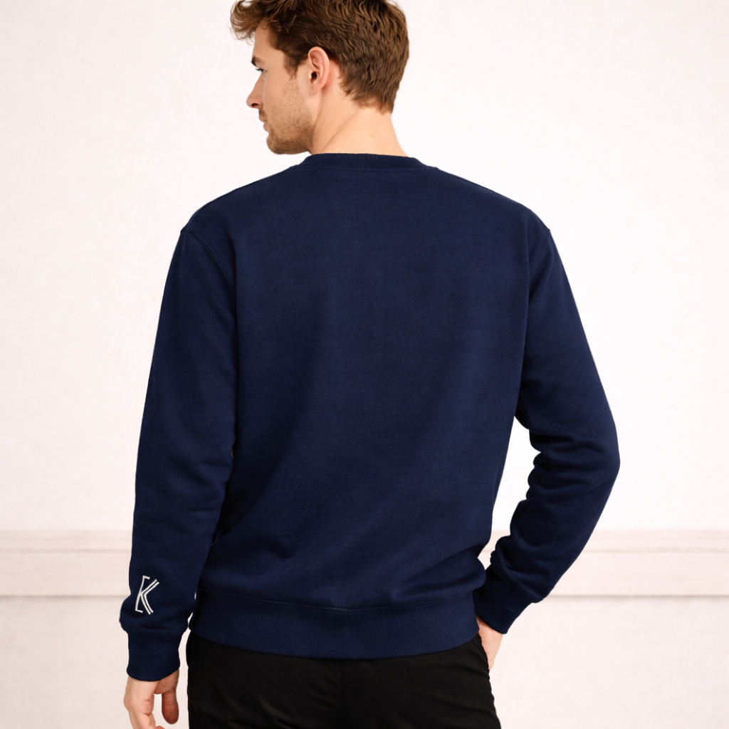 KYHNO luxury dark blue crewneck sweatshirt for men