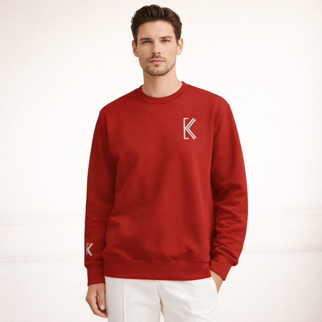 KYHNO luxury red crewneck sweatshirt for men