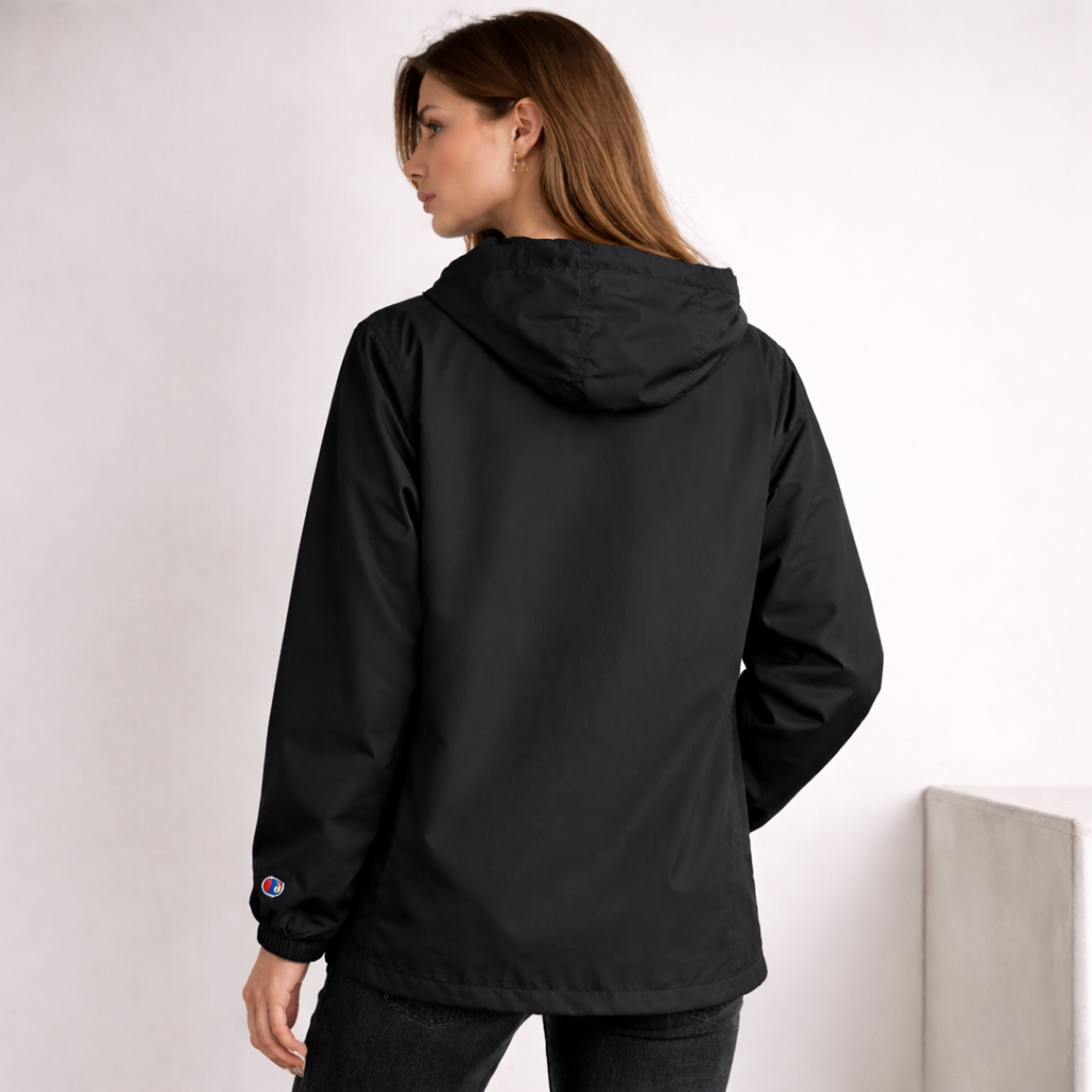 black jacket Packable Hooded Windbreaker woman Jacket elegant rain coat rain jacket