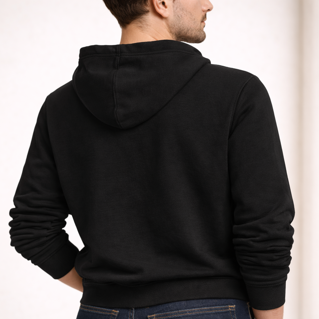 premium fleece hoodie with modern structure